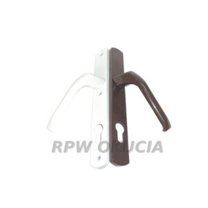 Klamka drzwiowa aluminiowa do drzwi PCV - Biało-Brązowa